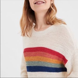 American Eagle striped rainbow cropped sweater